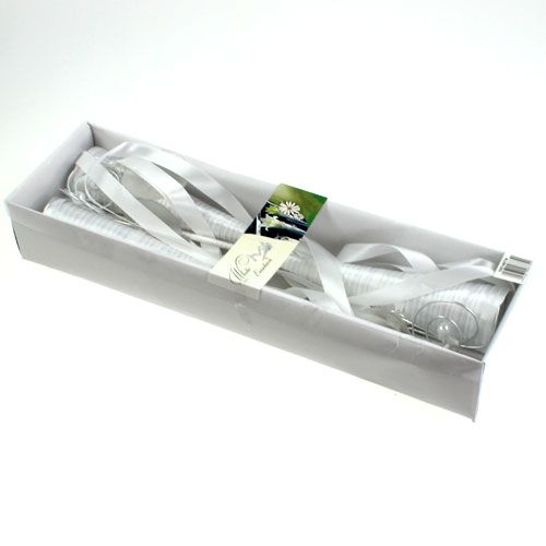 Floristik24 Satintüte Weiß 40cm 3St