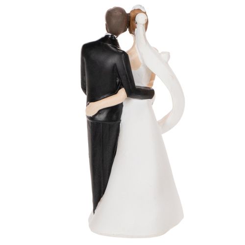 Hochzeitsfigur Brautpaar Polyresin 10,5cm Weiß Schwarz | Floristik24.at