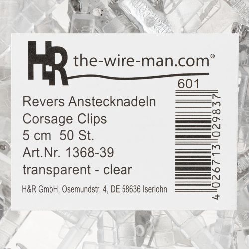 Artikel Hochwertiger Hochzeitsanstecker transparent 50 Stück