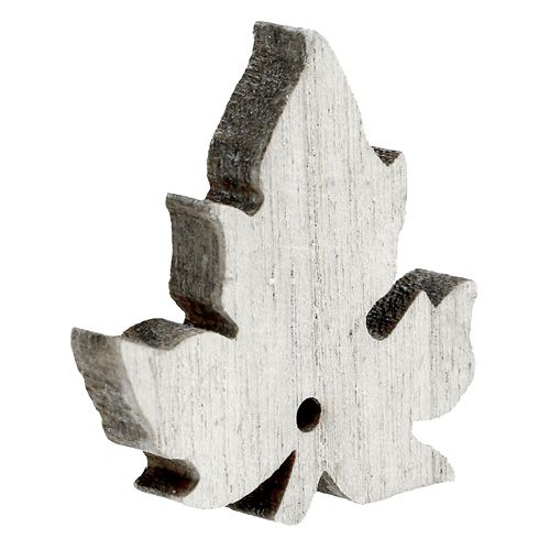 Floristik24 Holz Ahornblätter Mix weiß gewaschen 30St
