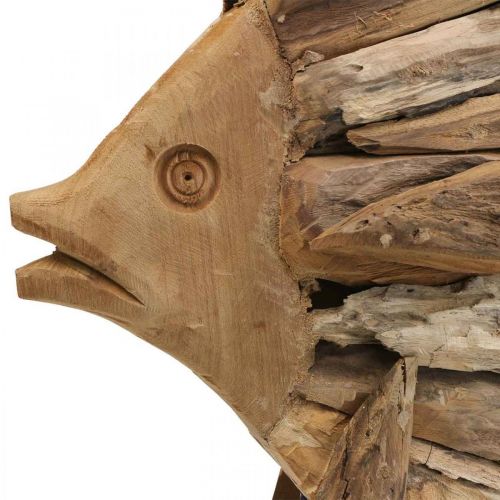 Artikel Holz Fisch Deko Groß, Deko Fisch stehend H50cm