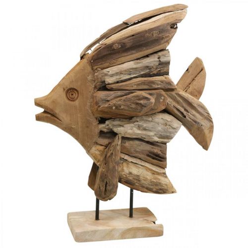 Floristik24 Holz Fisch Deko Groß, Deko Fisch stehend H50cm