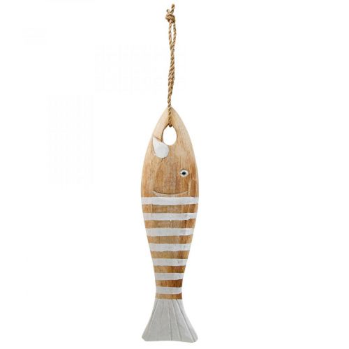 Holzfisch Deko maritim Fisch Anhänger Holz 28,5cm