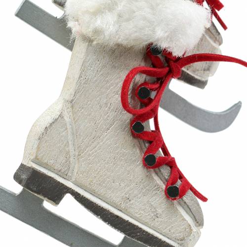 Artikel Holz Schlittschuh Weiß zum Hängen 8cm 3 St
