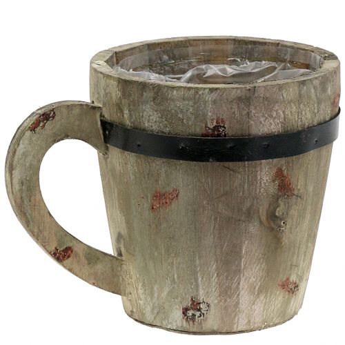 Floristik24 Holztasse zum Bepflanzen Ø14cm H14,5cm