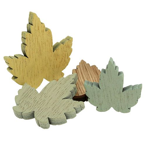 Floristik24 Holzblätter Ahornblätter Pastell Mix 3cm - 4,5cm 24 St