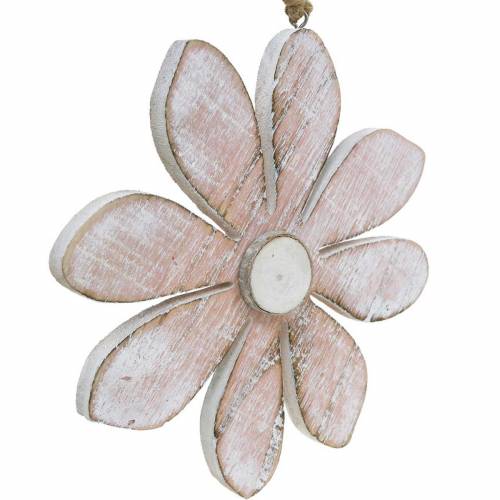 Floristik24 Pastellige Deko-Blüten, Sommerblumen, Holzblüten, Blumendeko zum Hängen Ø12,5cm 3St