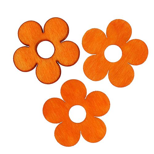 Holzblume zum Streuen Orange 4cm 72St