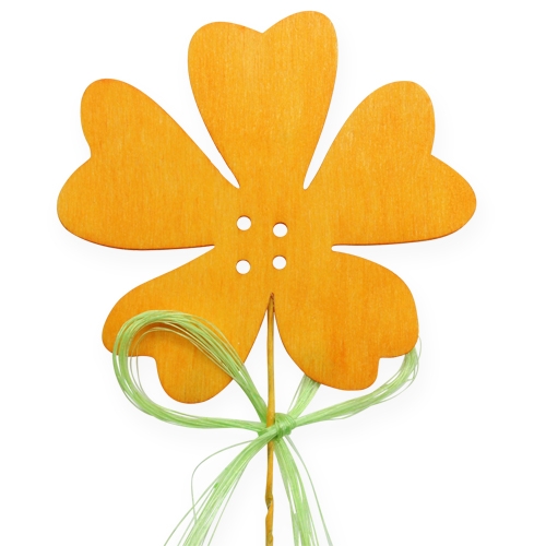 Floristik24 Holzblüten am Drahtpick 7cm, 28cm 24 St