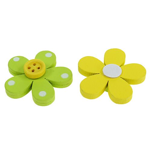 Floristik24 Holzblume zum Streuen farbig sort. 3cm 24St