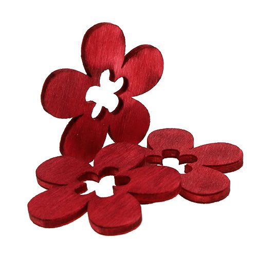 Floristik24 Holzblumen Rot 4cm 72St