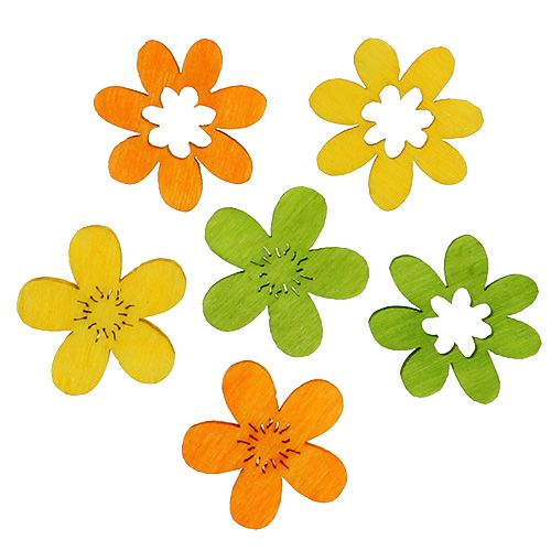 Floristik24 Holzblumen Streu Deko 2cm bunt sort. 144St