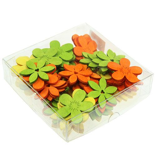 Floristik24 Holzblumen 4cm bunt sort. 72 St