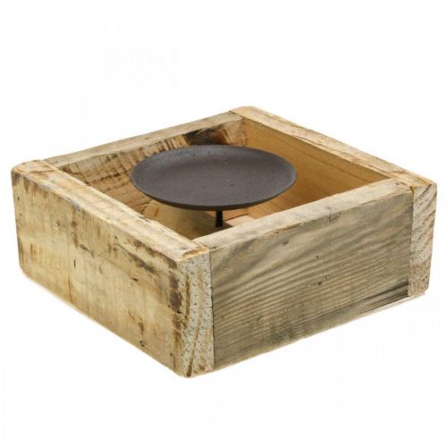 Floristik24 Kerzenständer Tafeldeko Kerzenhalter Holz Deko 15×15cm