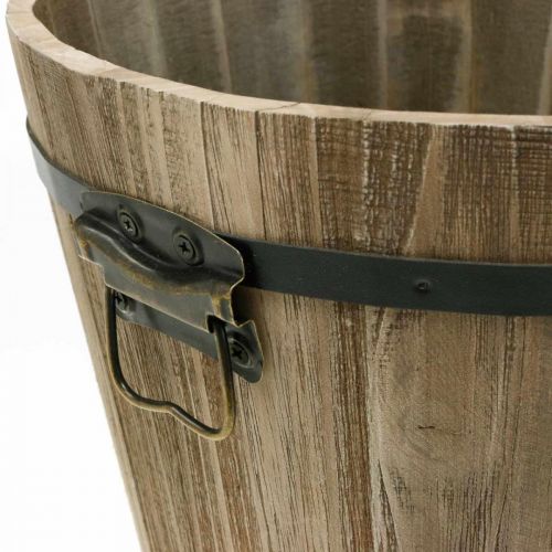Floristik24 Holzeimer Pflanzkübel Holz Landhaus-Stil mit Griffen Ø30cm