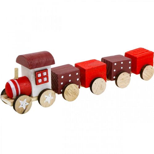 Holzeisenbahn Deko Weihnachtszug Rot L20cm H6cm 2 St