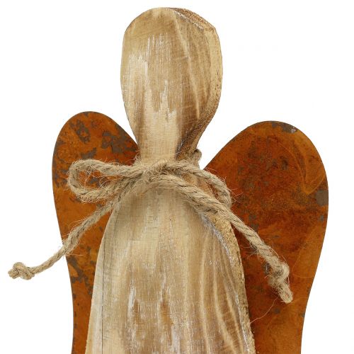 Floristik24 Holzengel mit Rostflügeln 38x13,5cm
