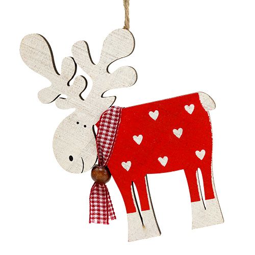 Floristik24 Holzfigur Elch zum Hängen 11cm sort.12St