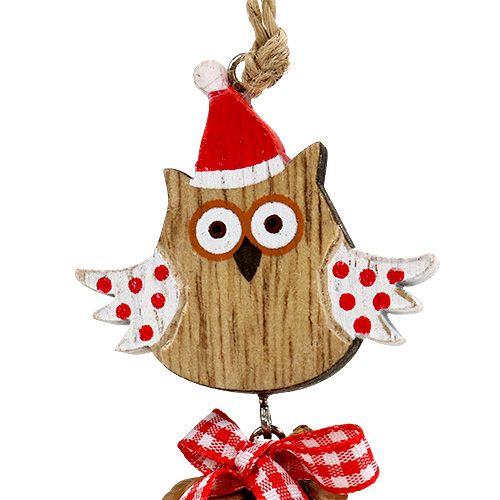 Floristik24 Holzfigur Eule mit Zapfen 8cm Natur 10St