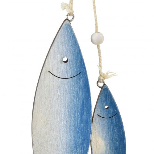 Artikel Holzfische Dekohänger Fisch Blau Weiß 11,5/20cm 2er-Set