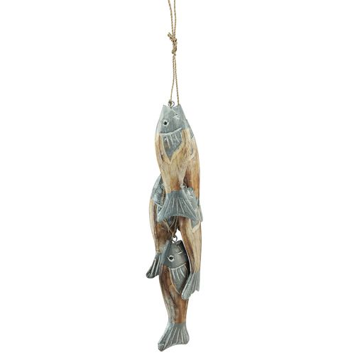 Floristik24 Holzfische Silbergrau Hänger mit 5 Fischen Holz 15cm