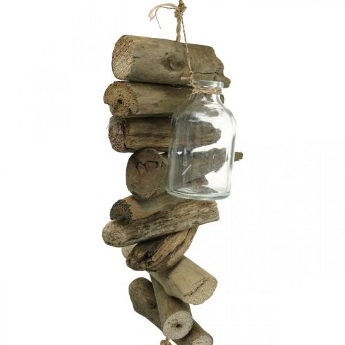 Floristik24 Deko Girlande Treibholz mit Gläsern Maritime Wanddeko 70cm