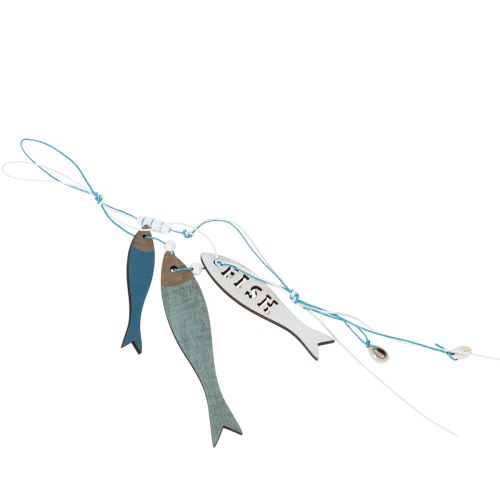 Holzhänger Fische Blau 36cm 4er-Set für maritime Dekoration | Floristik24.at