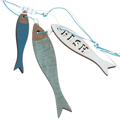 Holzhänger Fische Blau 36cm 4er-Set für maritime Dekoration | Floristik24.at