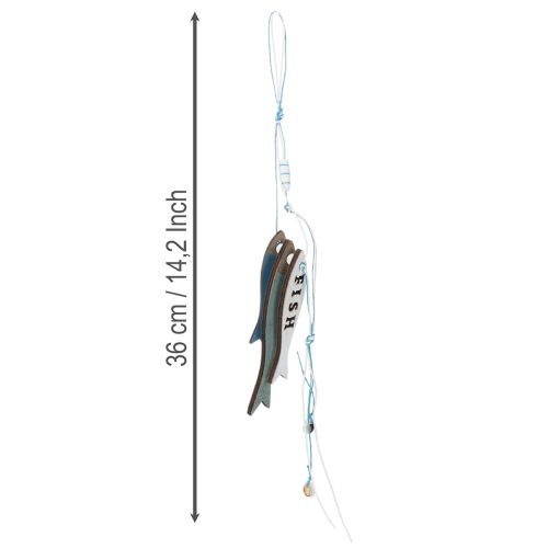 Holzhänger Fische Blau 36cm 4er-Set für maritime Dekoration | Floristik24.at