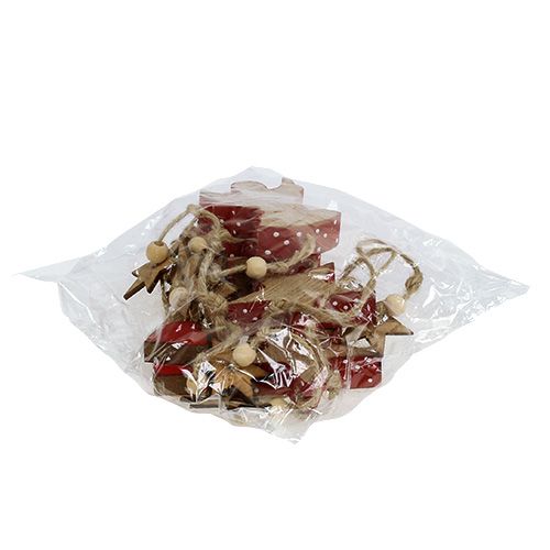 Floristik24 Holzhänger Stern und Engel Natur/Rot 48cm 4St