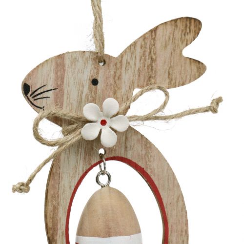 Artikel Osterhasen aus Holz zum Hängen mit Ostereiern 12cm – 14,5cm 4St