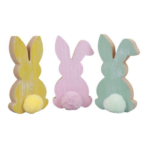 Artikel Holzhasen Deko Hasen Osterdeko Holz Pastell 8,5×16cm  6 St