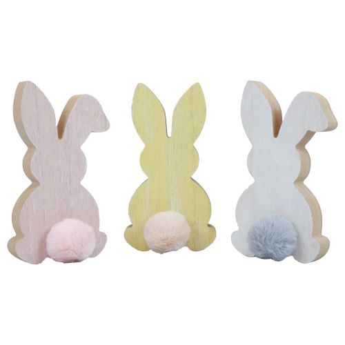 Artikel Holzhasen Deko Hasen Osterdeko Holz Pastell 8,5×16cm  6 St