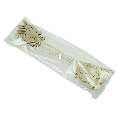 Floristik24 Holzhasen mit Draht Natur sort. 6cmx8cm L31cm 18 St