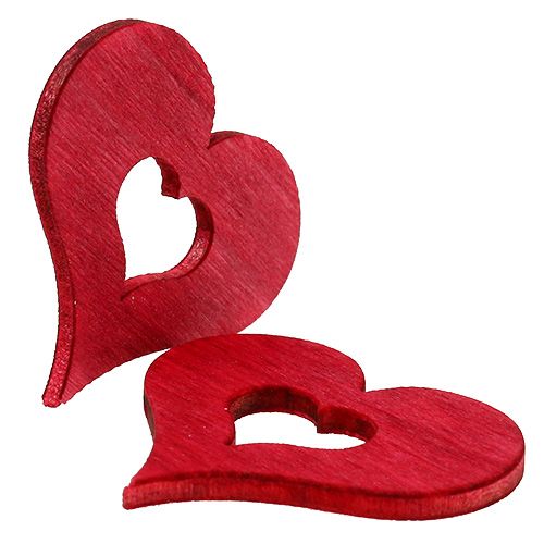 Artikel Holzherz zum Streuen Rot 4cm 72 St