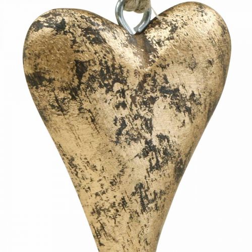 Artikel Holzherz Gold-Effekt, Valentinstag, Hochzeitsdeko 10×7cm