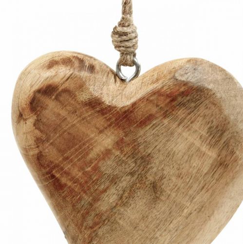 Floristik24 Holzherz, Herzanhänger aus Mangoholz 9×9cm 4St
