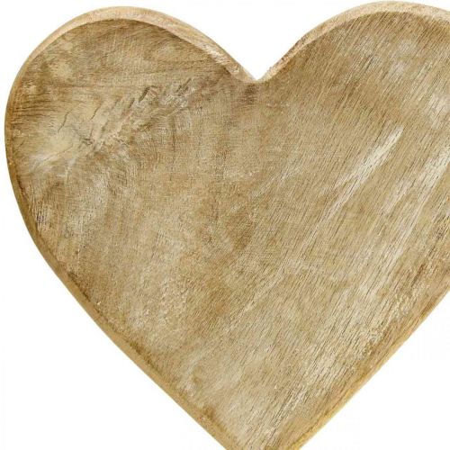 Floristik24 Holzherz Herz am Stiel Deko Herz Holz Natur 25,5cm H33cm