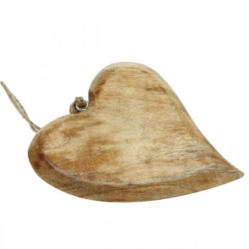 Floristik24 Holzherz, Herz zum Aufhängen, Herz aus Mangoholz 16×20cm