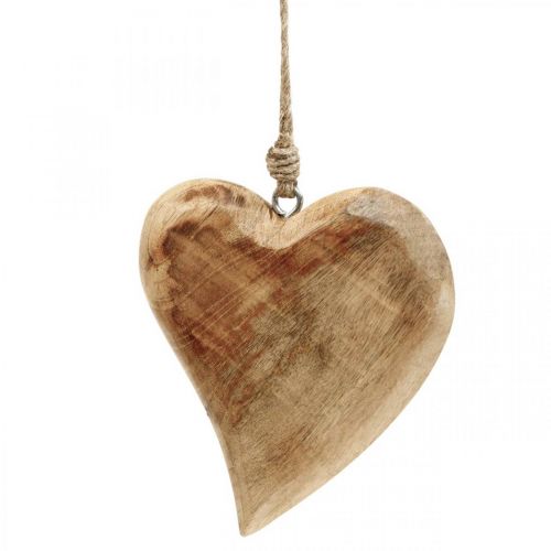 Floristik24 Holzherz, Herzanhänger aus Mangoholz 9×9cm 4St