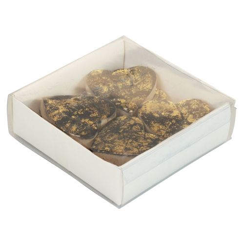 Artikel Holzherzen Deko Herzen Schwarz Gold Glanz Effekt 4,5cm 8 St