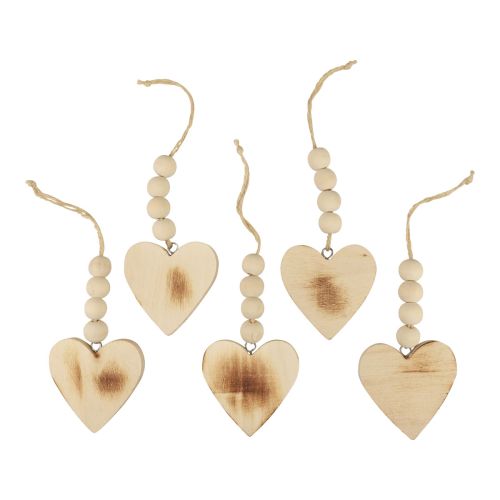 Floristik24 Holzherzen Dekohänger Holz Deko Herzen Gebrannt 8cm 6St