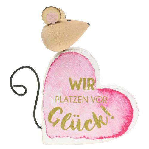 Dekoherz Maus "Wir platzen vor Glück" H8cm 4St