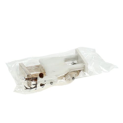 Floristik24 Holzhirsch Weiß H16,5cm 2St