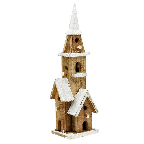 Floristik24 Holzkirche mit Beleuchtung 40cm