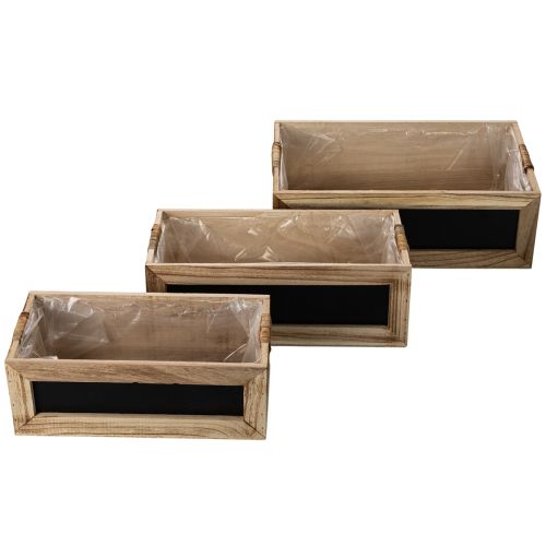 Kiste aus Holz mit Tafelfront 3er-Set 36cm, 32cm, 28cm | Floristik24.at