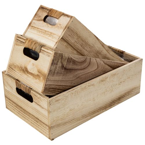 Kiste aus Holz mit Tafelfront 3er-Set 36cm, 32cm, 28cm | Floristik24.at