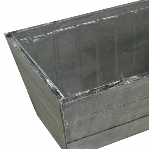 Floristik24 Pflanzgefäß Holzkiste Grau gewaschen 20x12cm H10cm