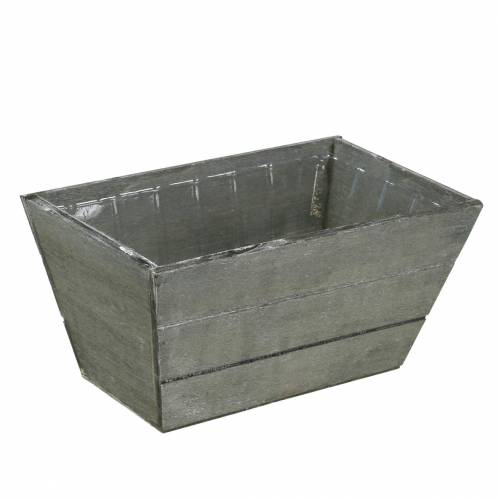 Floristik24 Pflanzgefäß Holzkiste Grau gewaschen 20x12cm H10cm