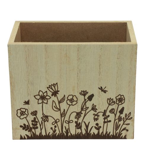 Floristik24 Holzkiste Stifteköcher Schreibtisch Organizer Natur 14×8×12cm